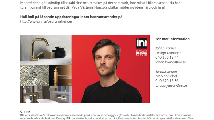 INRs designer Johan Körner om kommande badrumstrender