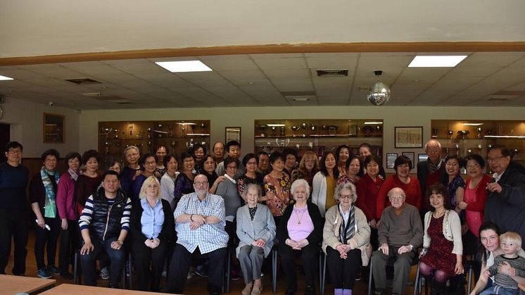 Chinese and Scottish members together with ng homes Board members at Hawthorn Bowling Club