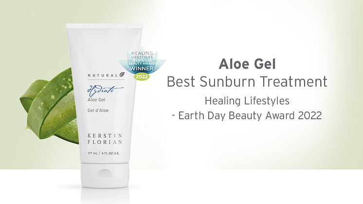 Aloe Gel utsedd till bästa produkten vid solbränna av Healing Lifestyles - Earth Day Beauty Awards 2022