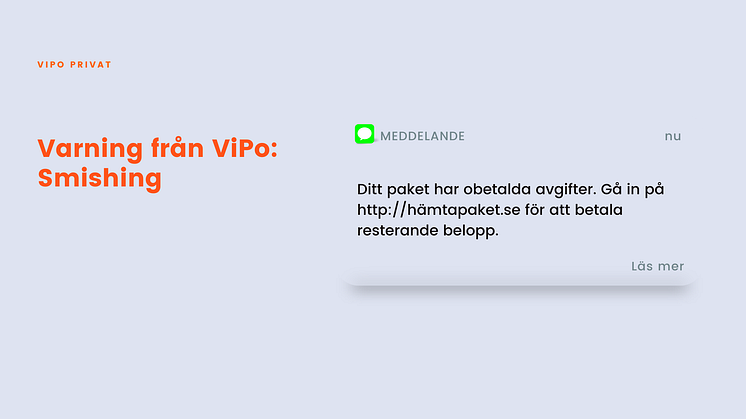 Varning från ViPo: Smishing