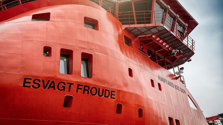 ESVAGT FROUDE ved ankomst til Esbjerg havn Foto: Red Star