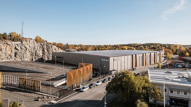 Mathems automatiserade logistikanläggning i Larsboda, vinnare i årets bygge 2023 kategori Logistik Industri/Logistik/Butik. Fotograf: Henrik Mill