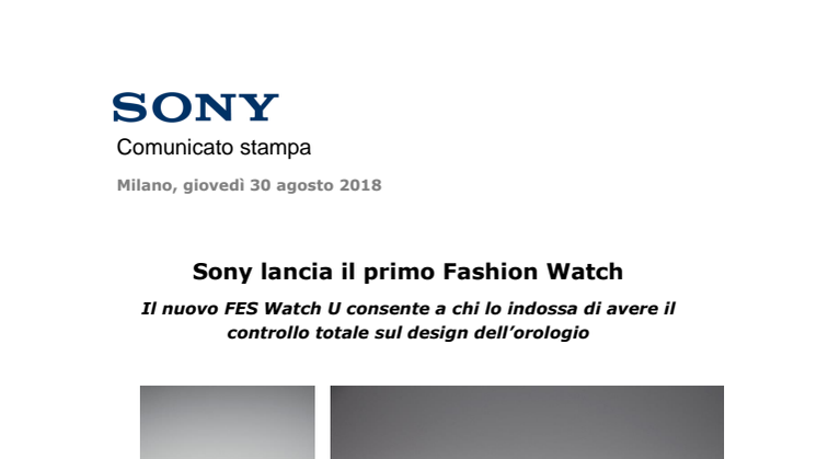 Sony lancia il primo Fashion Watch 