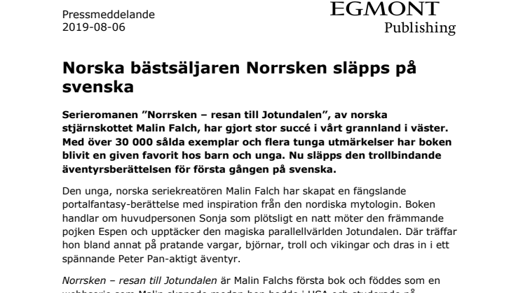 Norska bästsäljaren Norrsken släpps på svenska