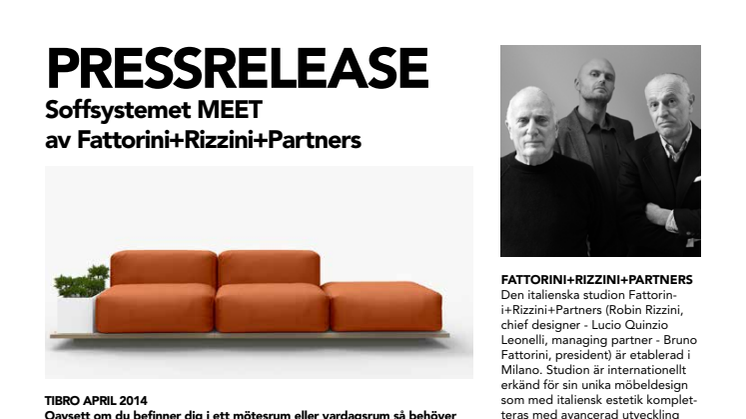Soffsystemet MEET av Fattorini+Rizzini+Partners