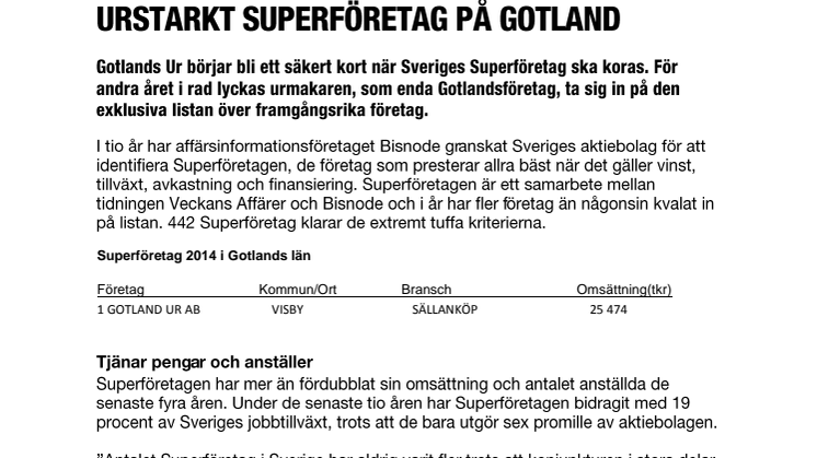 Urstarkt superföretag på Gotland