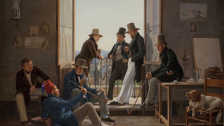 Constantin Hansen, Et selskab af danske kunstnere i Rom, 1837. SMK, Statens Museum for Kunst. 