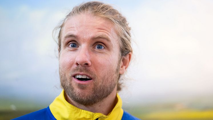 En lycklig idrottare - Gustav Bergman från OK Ravinen. Foto: Emma Wallskog, Bildbyrån 
