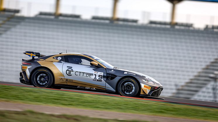 Andreas and Jessica Bäckman competed last weekend at the classic Formula 1 track Hockenheimring in Germany at the fifth round of the GT4 European Series. Photo: GT4 European Series (Free rights to use the image)