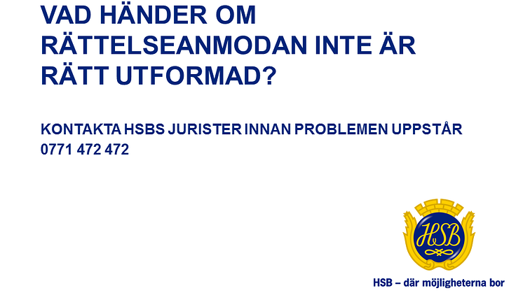 ​Rättelseanmodan inte utformad rätt – Då är anmodan utan verkan