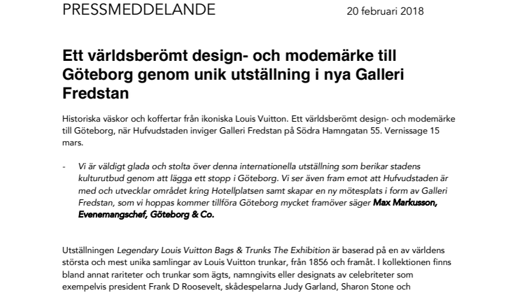 Ett världsberömt design- och modemärke till  Göteborg genom unik utställning i nya Galleri Fredstan