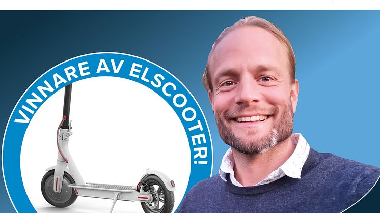 Fredrik Westergaard från Region Gotland löste vårt korsord och vann en elscooter.