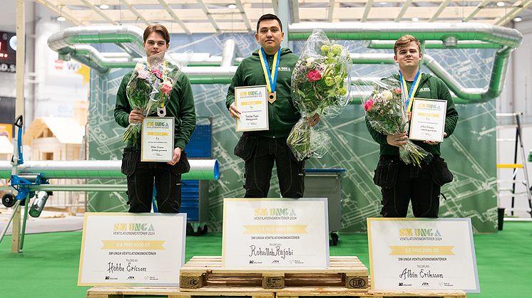 Medaljörerna i SM för unga ventilationsmontörer 2024