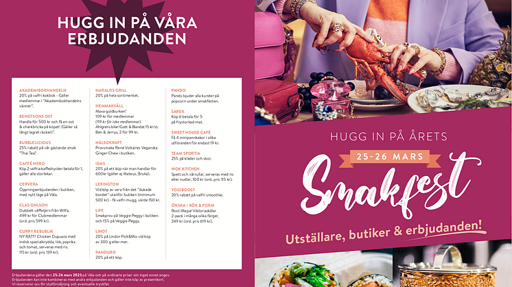 Väla bjuder in till Smakfest den 25-26 mars