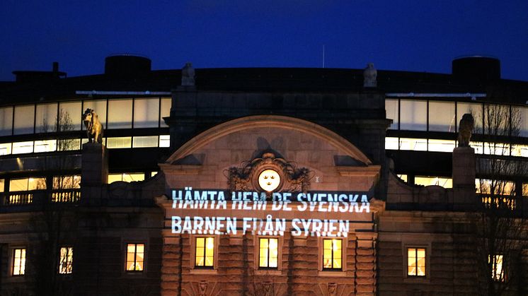 Budskap på riksdagshuset