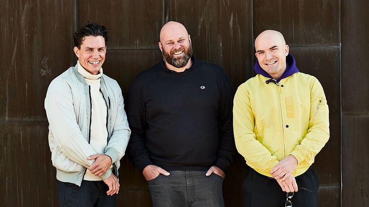 Joel Söderbäck, Robert Rudinski och Andreas Bergman, grundarna av Positano