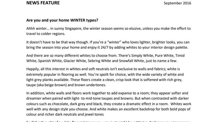 Are you and your home WINTER types?