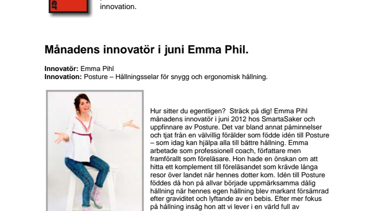 Månadens innovatör hos SmartaSaker i juni Emma Phil.