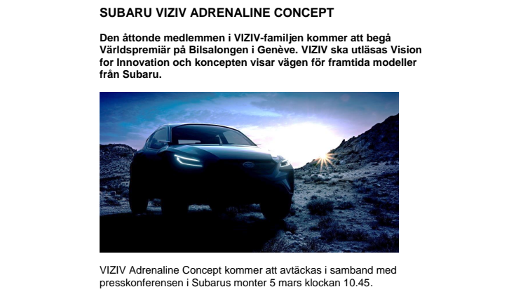 SUBARU VIZIV ADRENALINE CONCEPT