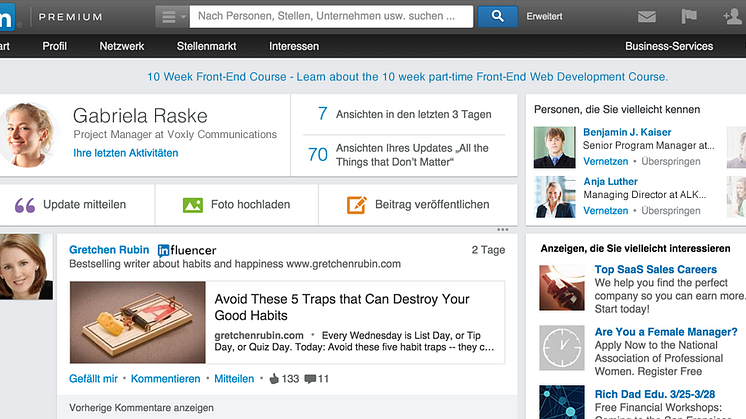 LinkedIn: Homepage Update