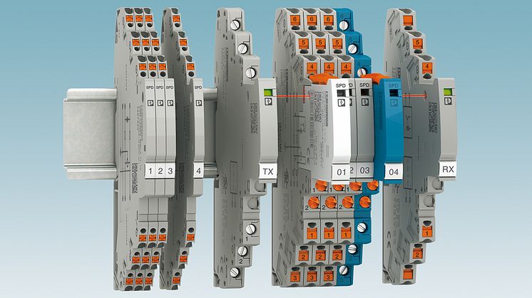 Med produktserien Termitrab complete presenterer Phoenix Contact nå det smaleste overspenningsbeskyttelsesutstyret på markedet