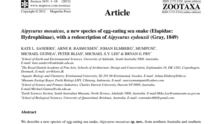 Ladda hem den vetenskapliga artikeln som publicerats i tidskriften Zootaxa. 
