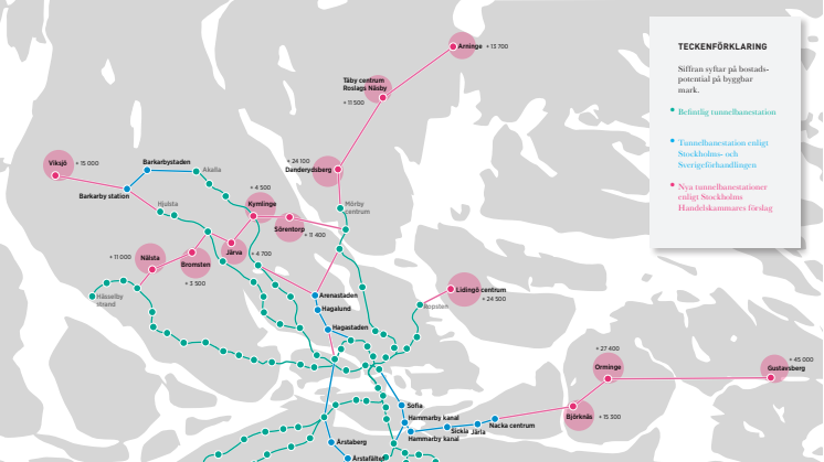 22 nya tunnelbanestationer ger 200 000 bostäder