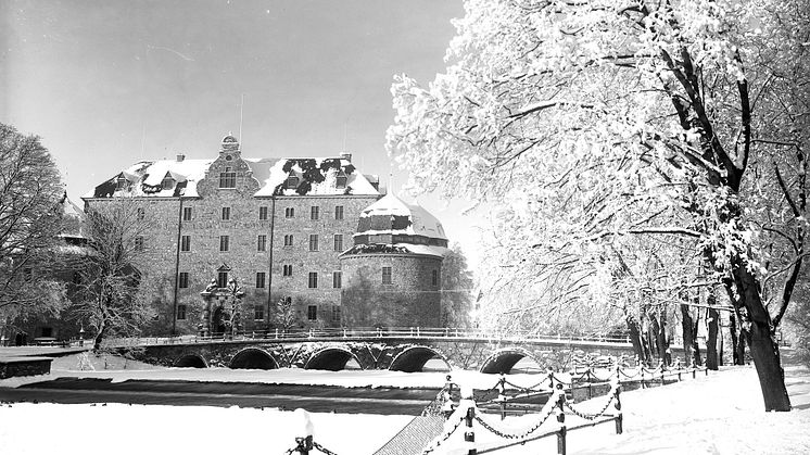 Örebro slott, vinter 1935. Fotograf okänd.