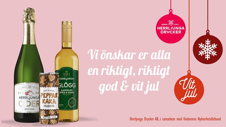 Herrljunga Drycker önskar er alla er riktigt, riktigt god och vit jul!