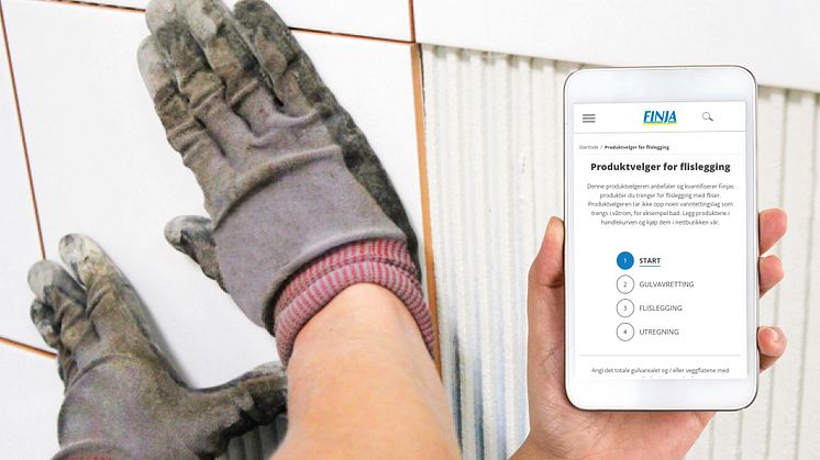 Finjas digitale verktøy forenkler beregning av materialbruk for fix og fug ved flislegging