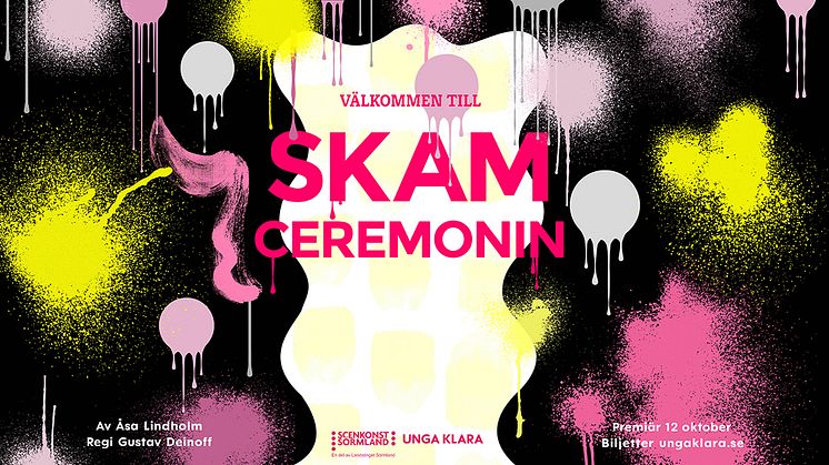 Presentationsbild för Välkommen till Skamceremonin. Illustration Studio Parasto Backman.