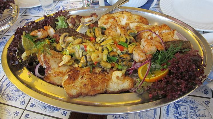 Nordfrisisk mad med fisk og skaldyr