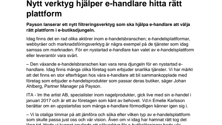 Nytt verktyg hjälper e-handlare hitta rätt plattform