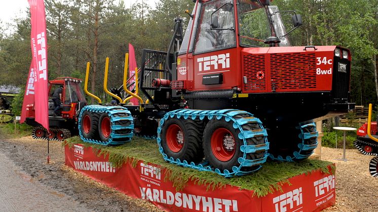 Terri’s first wheeled forwarder made its debut at Elmia Wood. Photo: Elmia AB