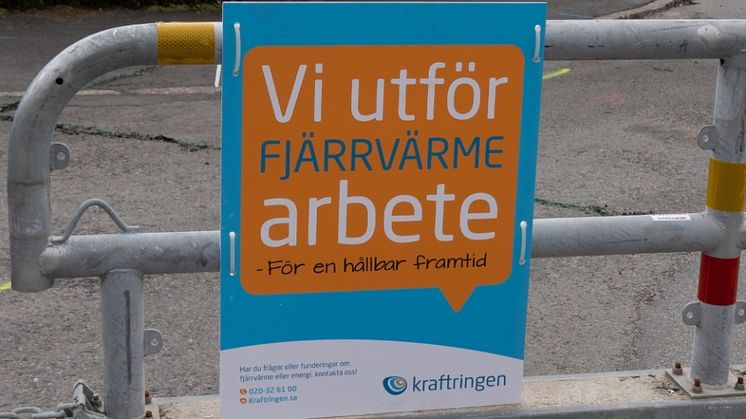 Fjärrvärmearbete pågår. Foto: Leif Ingvarsson.