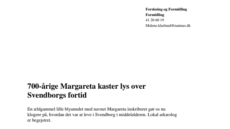 700-årige Margareta kaster lys over Svendborgs fortid