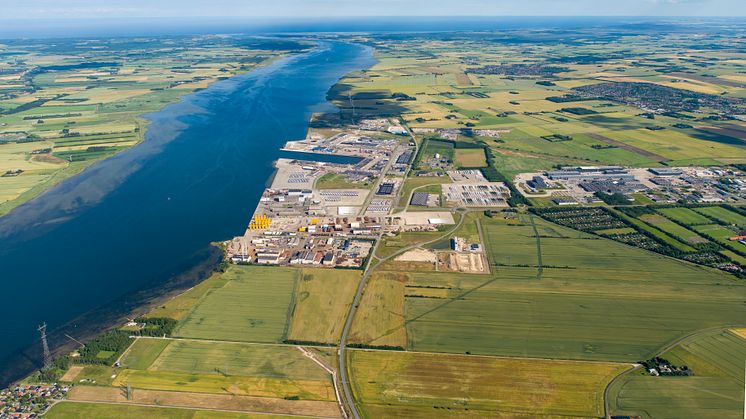 Havneområdet i Aalborg Øst, set fra oven. Foto: Port of Aalborg.