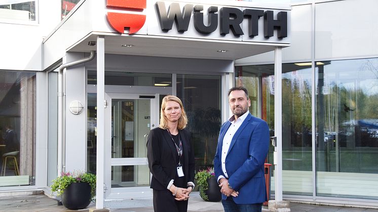 Martina Harvey, Försäljningschef på Södra Building Systems och Thomas Standfuss, Divisionschef Bygg på Würth