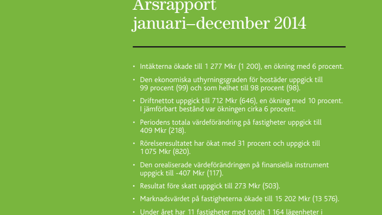 Willhems årsrapport januari – december 2014