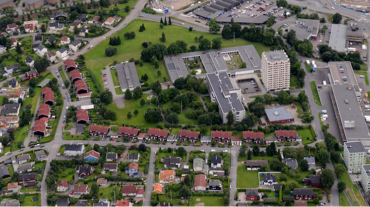 Økern anno 1972. Nå skal Økern utvikles. Utlysning nå for kunstprosjekter til området. Foto: Fjellanger/Widerøe