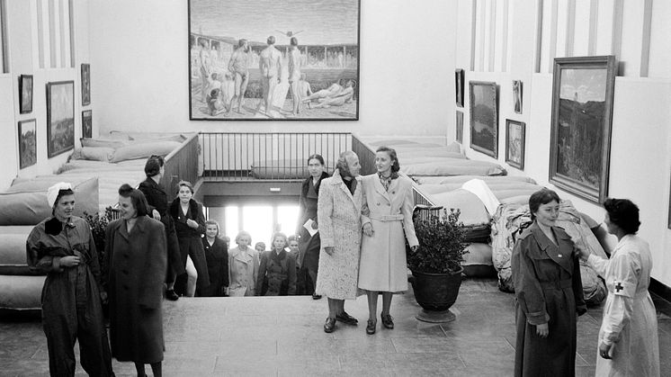 Malmö Museum som flyktingförläggning 1945