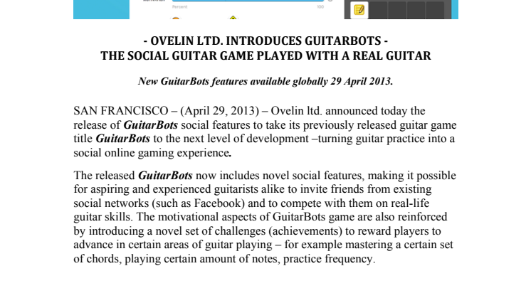 GuitarBots turns guitar practice into social gaming