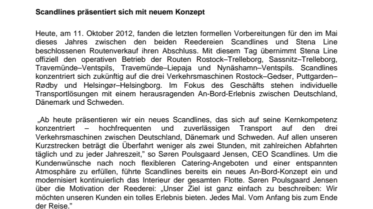 Scandlines präsentiert sich mit neuem Konzept