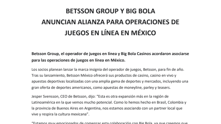 Betsson Group and Big Bola partnership announcement - ES.pdf