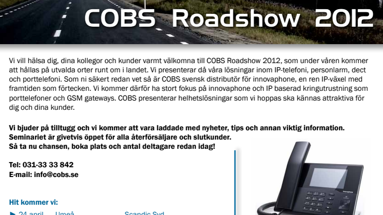 COBS Roadshow 2012