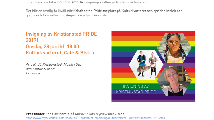 Invigning av Kristianstad Pride 2017 på Kulturkvarteret!