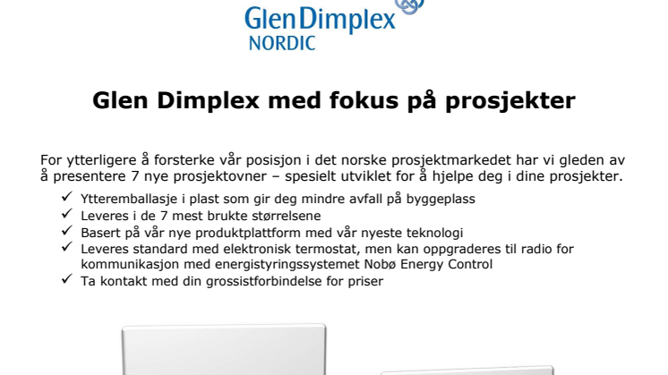 Info ark Glen Dimplex prosjektovn