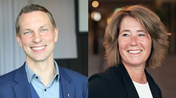 Christian Bengtzelius, föreningschef och Johanna Frelin, vd Riksbyggen.