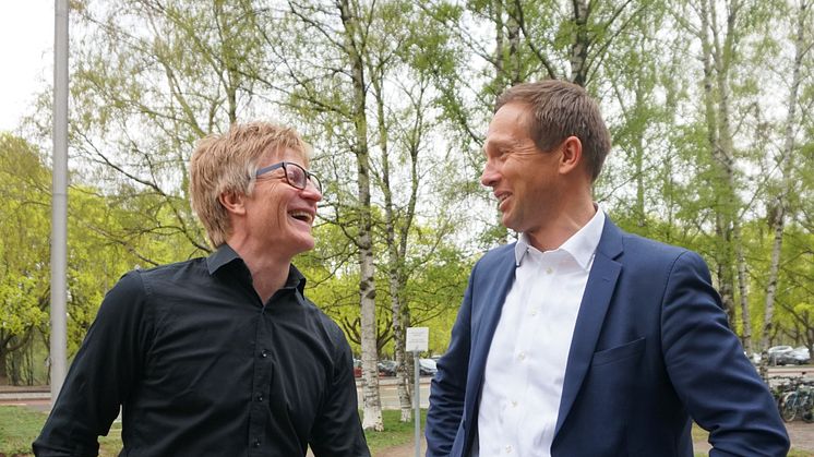 Anders Nohre-Walldén fra Grønn Byggallianse og Carl Henrik Borchsenius fra Norsk Eiendom har vært prosjektledere for utforming av håndboken. Foto: Naomi Ichihara Røkkum/Norsk Eiendom.