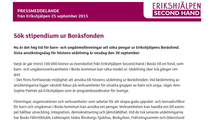 Sök stipendium ur Boråsfonden